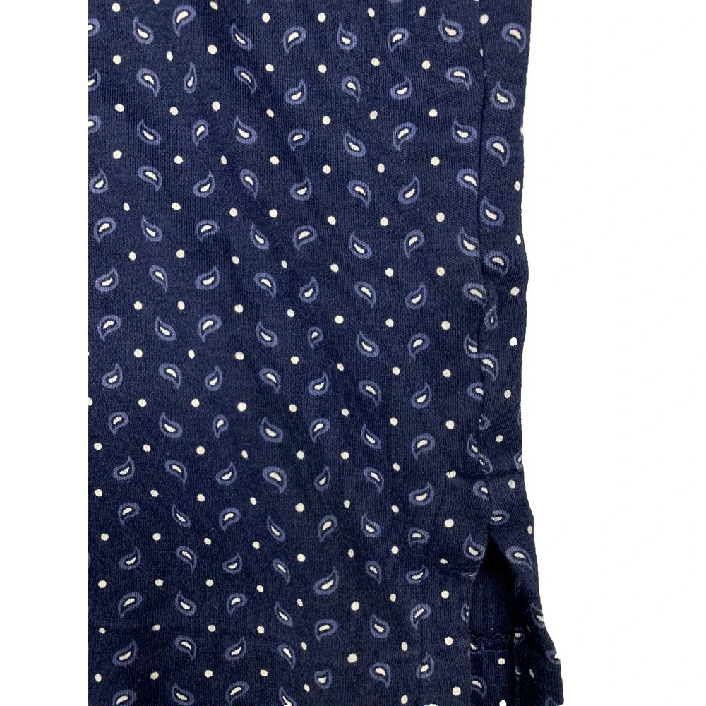 Polo Ralph Lauren Shirt Mens Large Navy Blue Paisley Dot Classic Fit‎ Polo